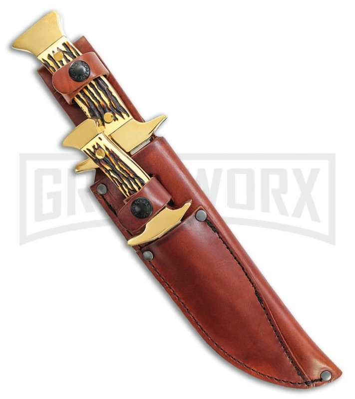 Schrade Uncle Henry 2 Piece Polymer Bowie Fixed Blade Knife Set - Satin Plain 4 Schrade Uncle Henry 2 Piece Polymer Bowie Fixed Blade Knife Set - Satin Plain - Image 2