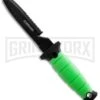 Schrade Water Rat Green Fixed Blade Dive Knife - Black Serr -Buck Knives Sales schrade water rat fixed dive neon green large